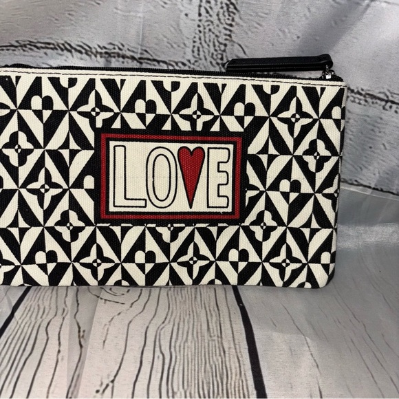 Brighton Canvas Zip Top Love Pouch, Cosmetic Case - Picture 1 of 5